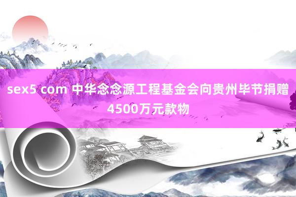 sex5 com 中华念念源工程基金会向贵州毕节捐赠4500万元款物