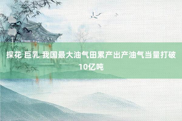 探花 巨乳 我国最大油气田累产出产油气当量打破10亿吨