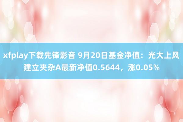 xfplay下载先锋影音 9月20日基金净值：光大上风建立夹杂A最新净值0.5644，涨0.05%