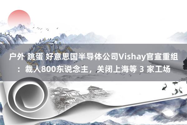 户外 跳蛋 好意思国半导体公司Vishay官宣重组：裁人800东说念主，关闭上海等 3 家工场