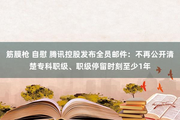 筋膜枪 自慰 腾讯控股发布全员邮件：不再公开清楚专科职级、职级停留时刻至少1年