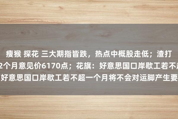 瘦猴 探花 三大期指皆跌，热点中概股走低；渣打：赐与标普500指数12个月意见价6170点；花旗：好意思国口岸歇工若不超一个月将不会对运脚产生要紧影响