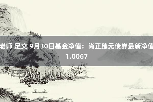 老师 足交 9月30日基金净值：尚正臻元债券最新净值1.0067