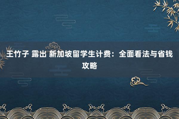 王竹子 露出 新加坡留学生计费：全面看法与省钱攻略