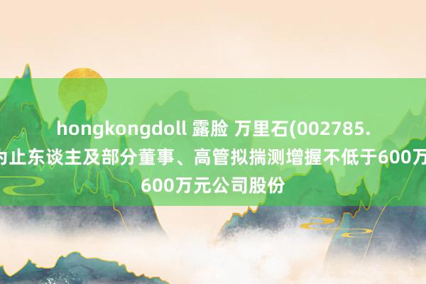 hongkongdoll 露脸 万里石(002785.SZ)：践诺为止东谈主及部分董事、高管拟揣测增握不低于600万元公司股份