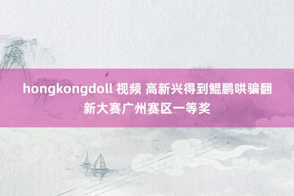 hongkongdoll 视频 高新兴得到鲲鹏哄骗翻新大赛广州赛区一等奖