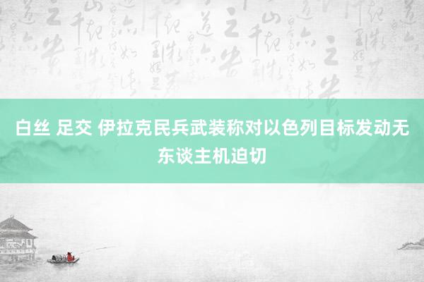 白丝 足交 伊拉克民兵武装称对以色列目标发动无东谈主机迫切