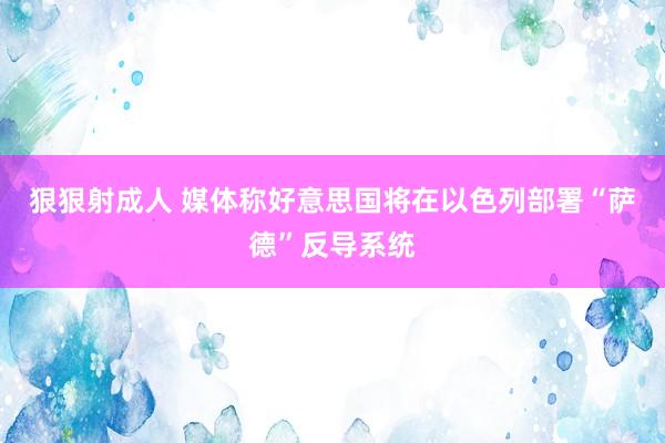 狠狠射成人 媒体称好意思国将在以色列部署“萨德”反导系统