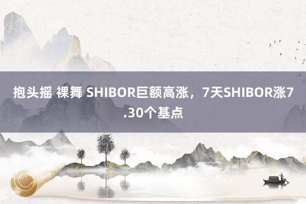 抱头摇 裸舞 SHIBOR巨额高涨，7天SHIBOR涨7.30个基点