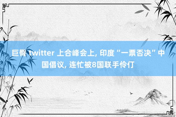 巨臀 twitter 上合峰会上， 印度“一票否决”中国倡议， 连忙被8国联手伶仃