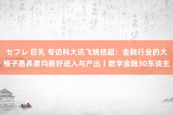 セフレ 巨乳 专访科大讯飞姚佶超：金融行业的大模子愚弄要均衡好进入与产出丨数字金融30东谈主