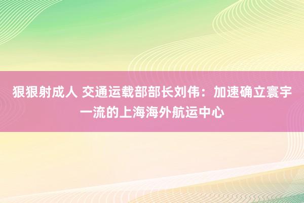 狠狠射成人 交通运载部部长刘伟：加速确立寰宇一流的上海海外航运中心