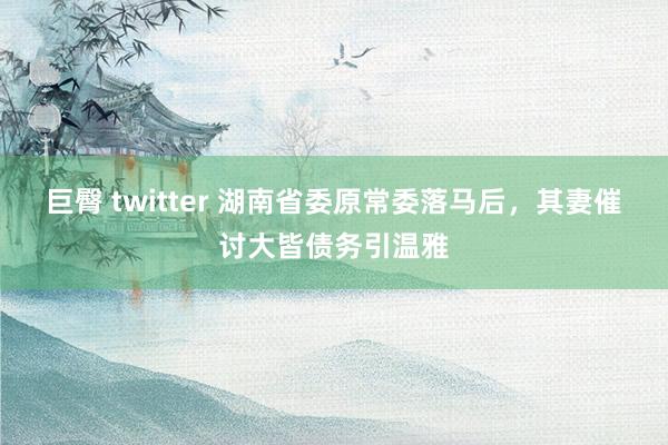 巨臀 twitter 湖南省委原常委落马后，其妻催讨大皆债务引温雅