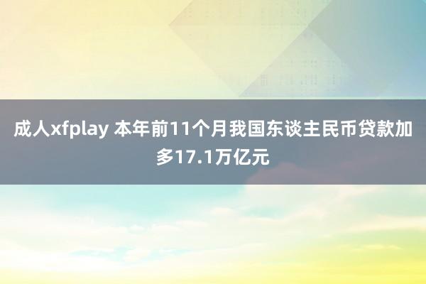 成人xfplay 本年前11个月我国东谈主民币贷款加多17.1万亿元