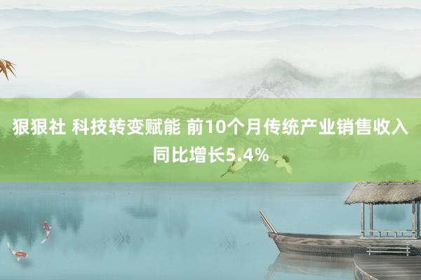 狠狠社 科技转变赋能 前10个月传统产业销售收入同比增长5.4%