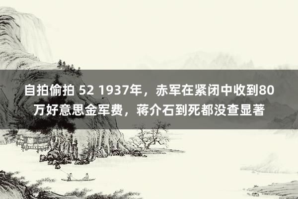 自拍偷拍 52 1937年，赤军在紧闭中收到80万好意思金军费，蒋介石到死都没查显著