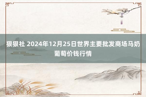 狠狠社 2024年12月25日世界主要批发商场马奶葡萄价钱行情