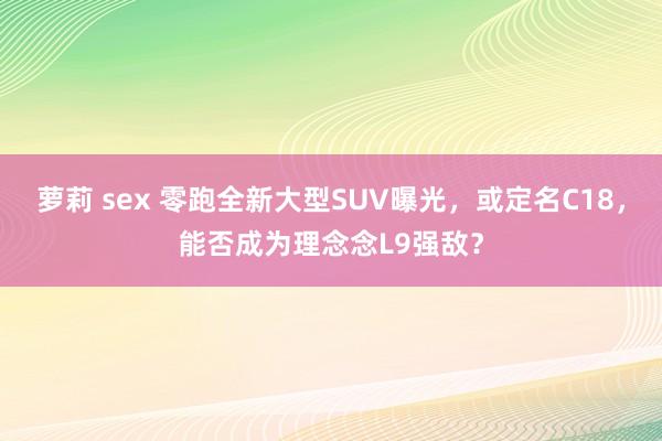 萝莉 sex 零跑全新大型SUV曝光，或定名C18，能否成为理念念L9强敌？