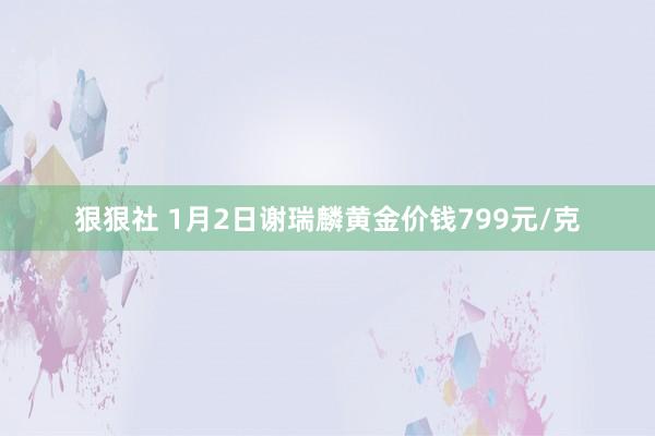 狠狠社 1月2日谢瑞麟黄金价钱799元/克