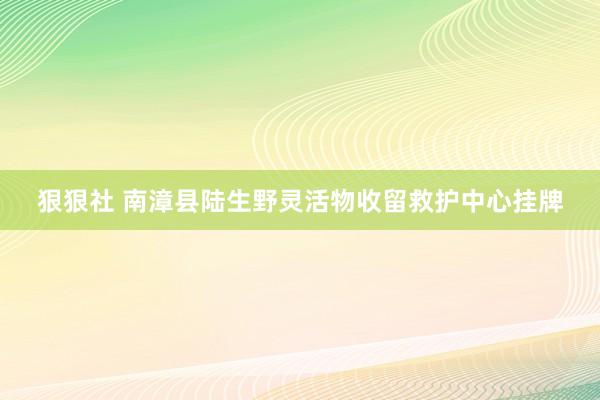 狠狠社 南漳县陆生野灵活物收留救护中心挂牌