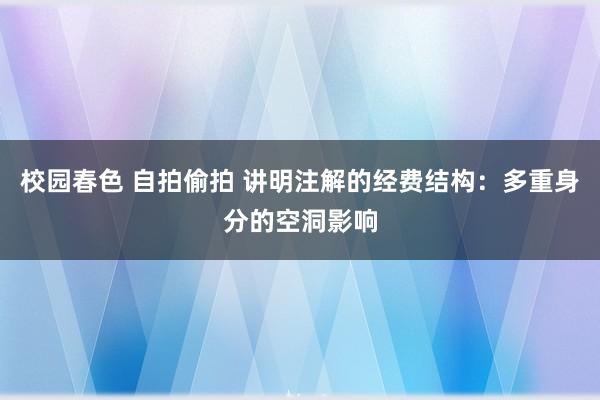 校园春色 自拍偷拍 讲明注解的经费结构：多重身分的空洞影响