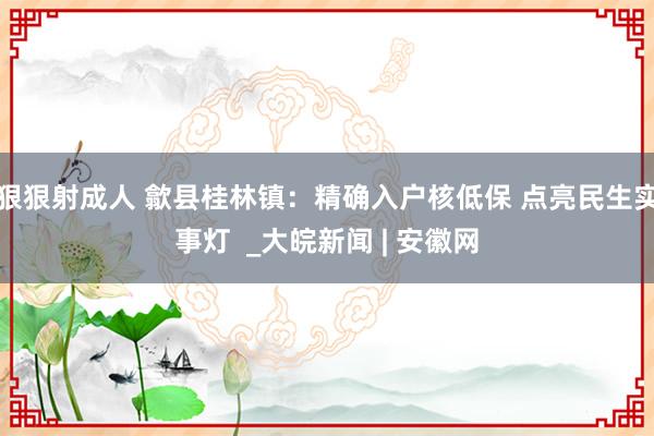 狠狠射成人 歙县桂林镇：精确入户核低保 点亮民生实事灯  _大皖新闻 | 安徽网